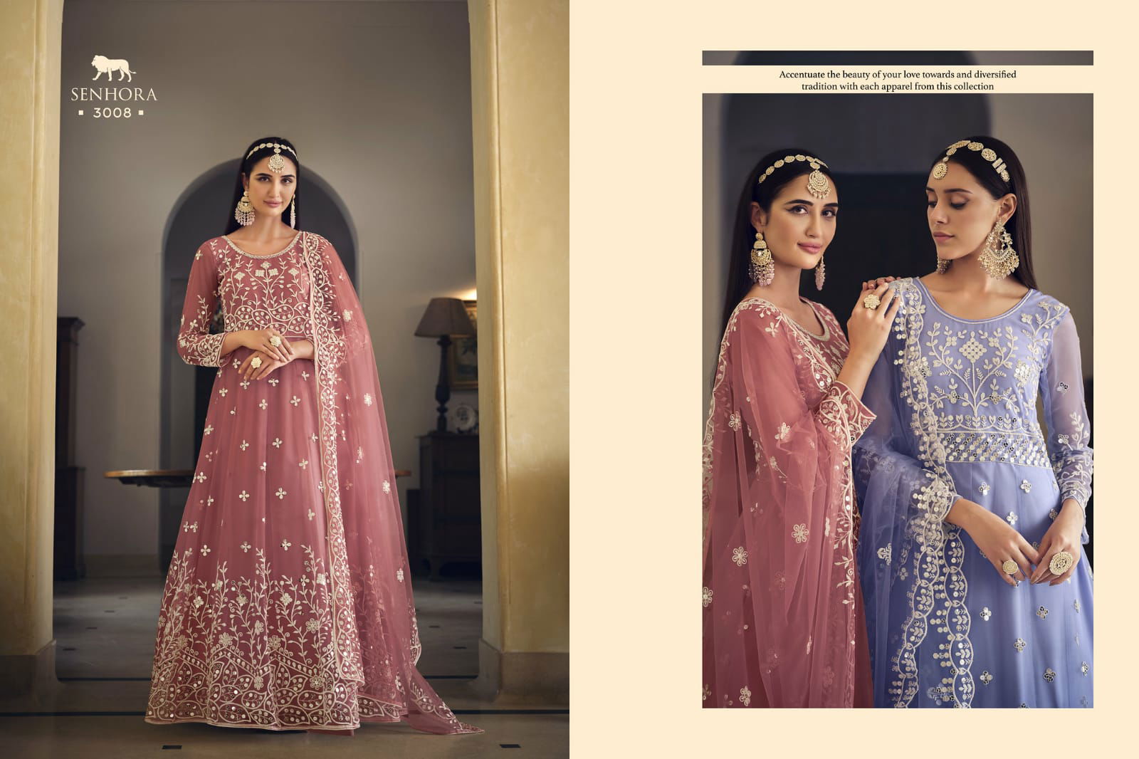 Senhora By Sarika Butterfly Net Gown Dress Material Catalog